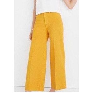 Madewell Yellow Flare Crop Jeans